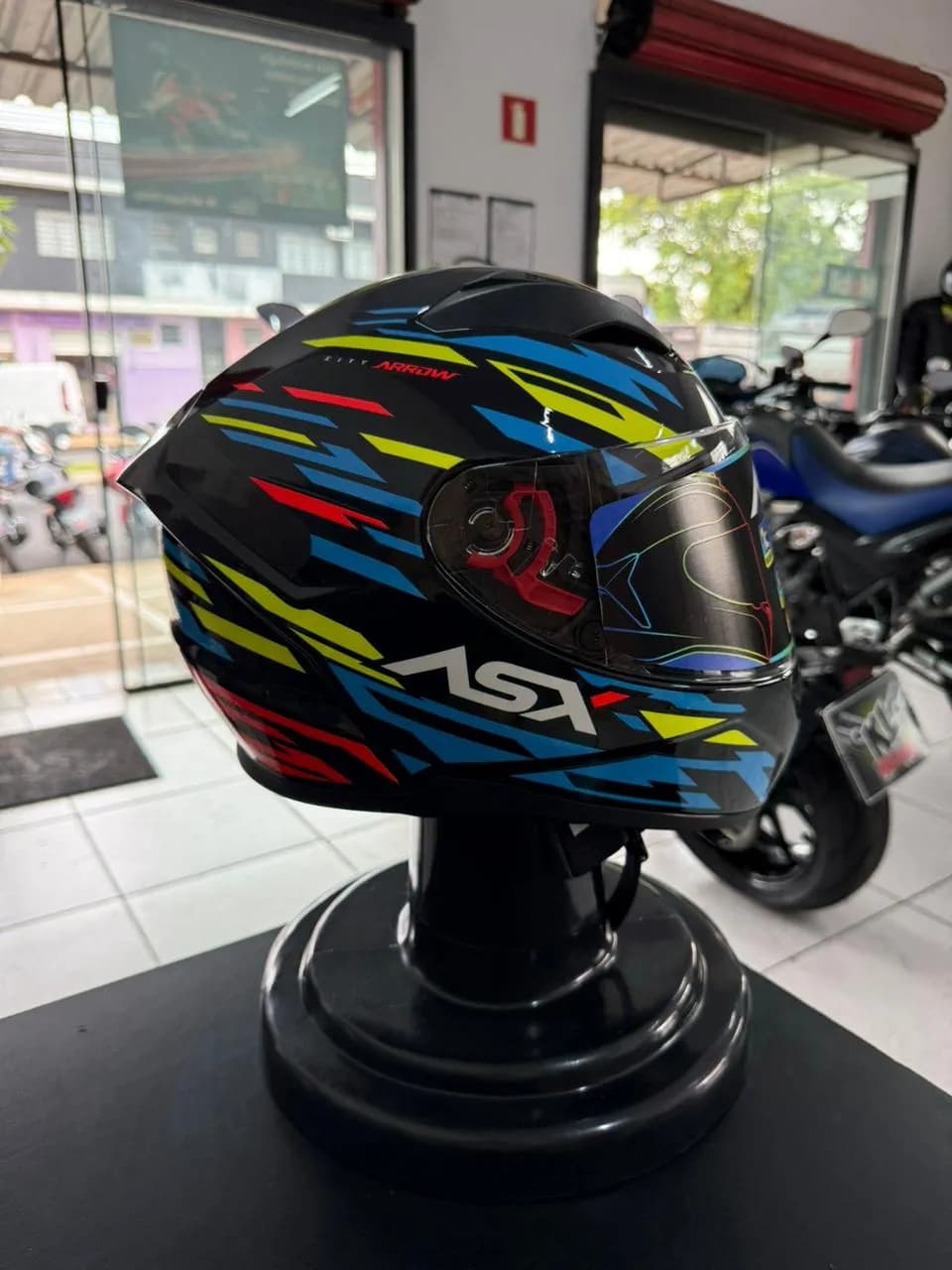 Capacete ASX City Arrow Brilho Tam. 58