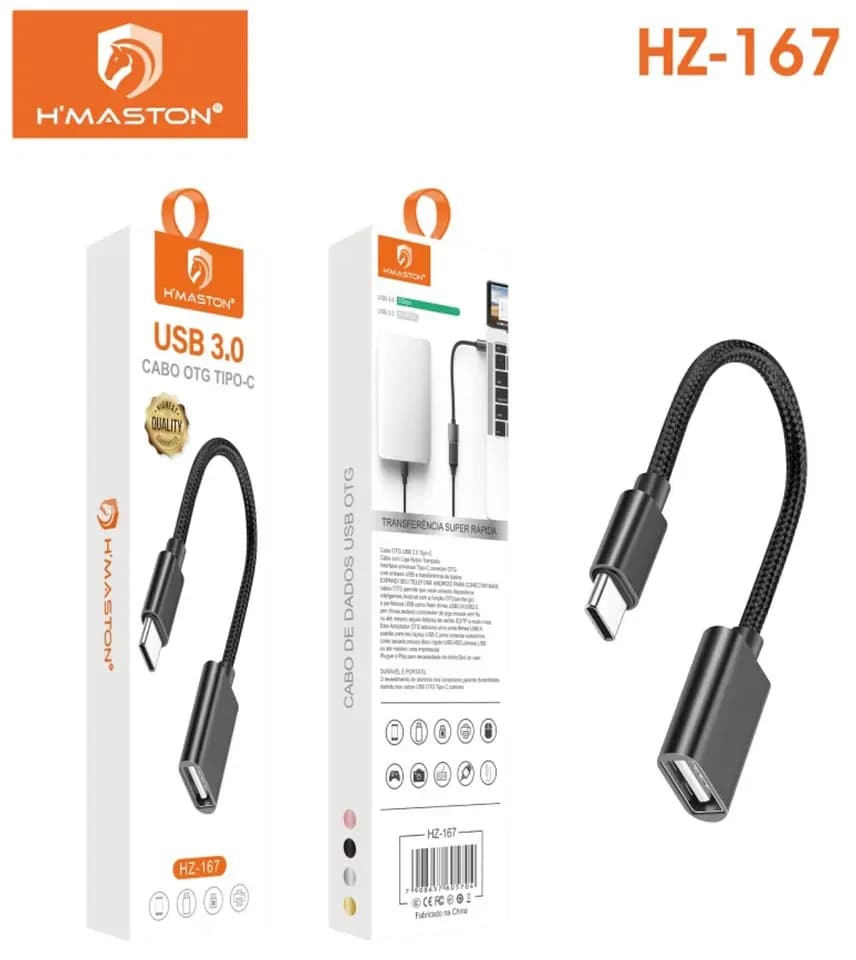 Cabo OTG Usb 3.0 Femea Para Type C HMASTON HZ-167